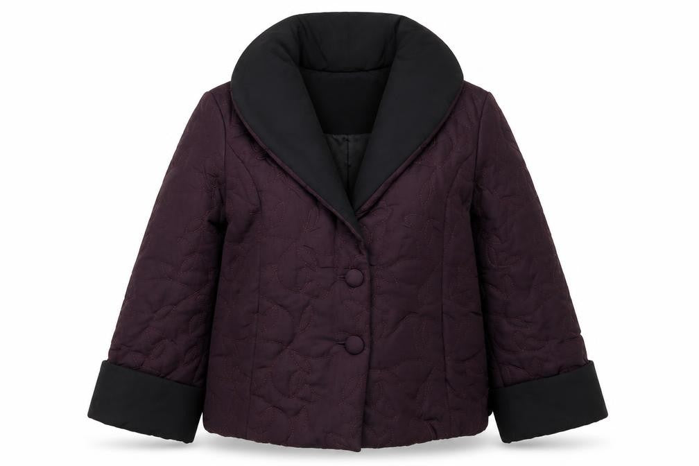Alex & Co. Womens Purple Quilted Short Jacket UK 8 Classic Style