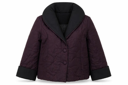 Alex & Co. Womens Purple Quilted Short Jacket UK 8 Classic Style