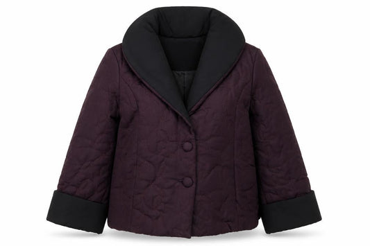 Alex & Co. Womens Purple Quilted Short Jacket UK 8 Classic Style