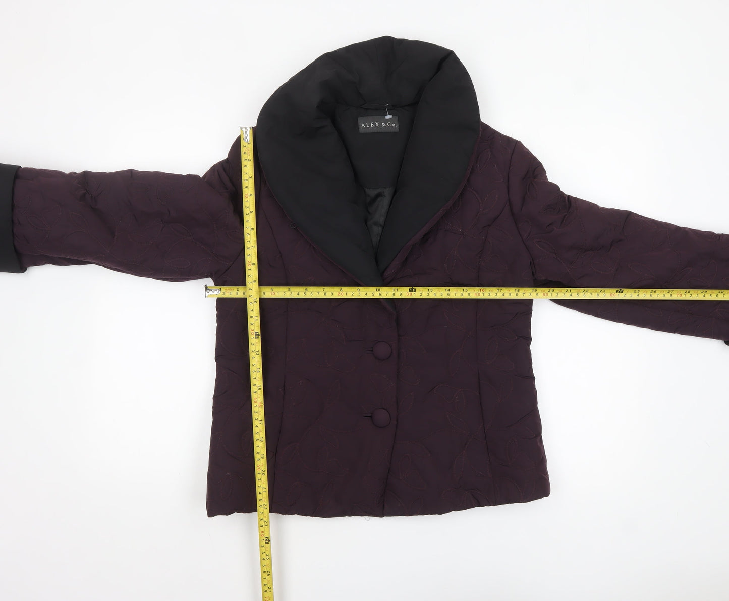 Alex & Co. Womens Purple Quilted Short Jacket UK 8 Classic Style