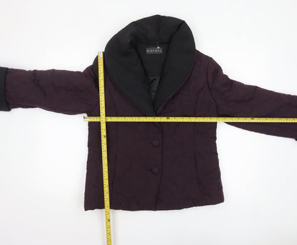 Alex & Co. Womens Purple Quilted Short Jacket UK 8 Classic Style