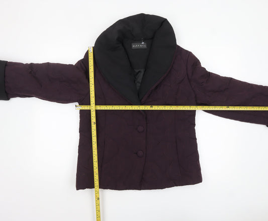 Alex & Co. Womens Purple Quilted Short Jacket UK 8 Classic Style