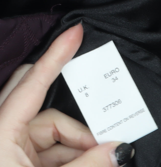 Alex & Co. Womens Purple Quilted Short Jacket UK 8 Classic Style