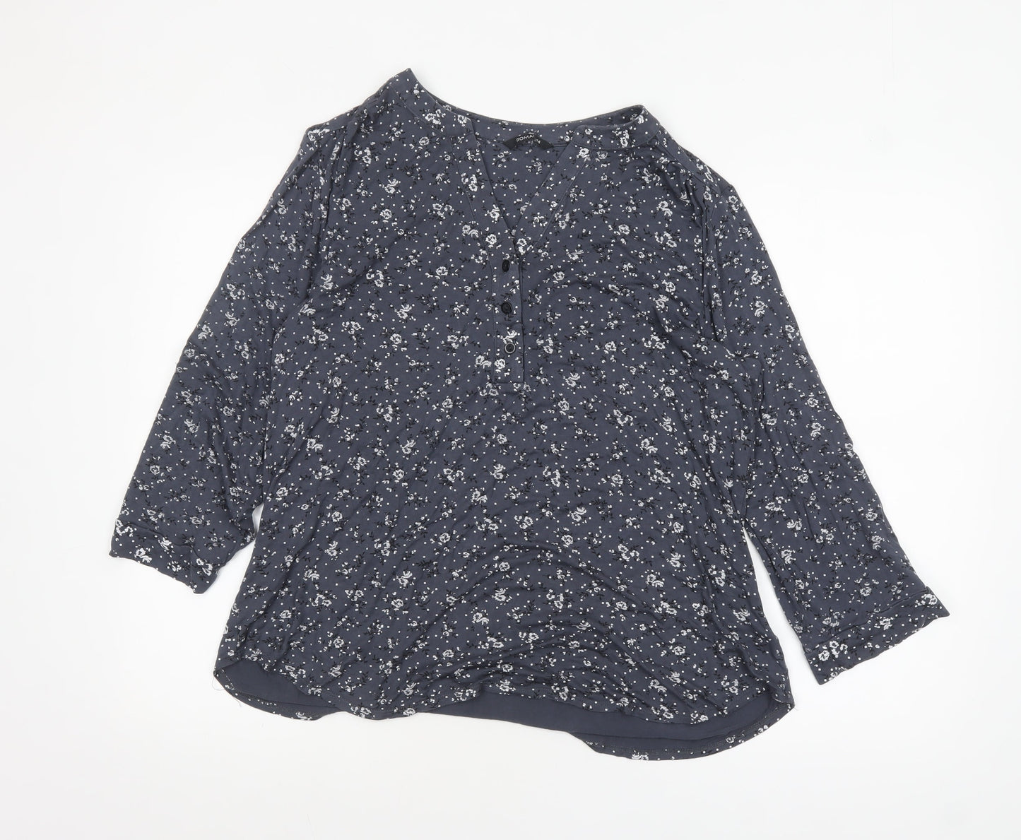 Womens UK Size 14 Roman Blue Tunic Blouse