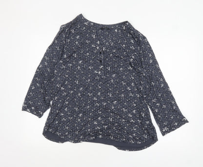 Womens UK Size 14 Roman Blue Tunic Blouse