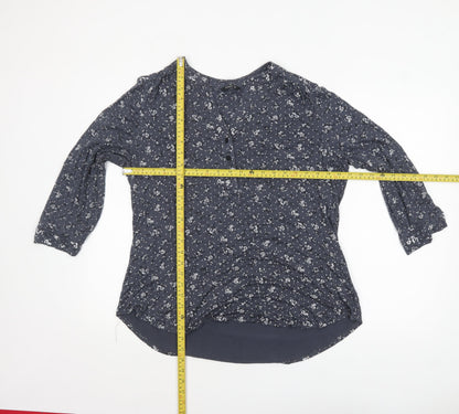 Womens UK Size 14 Roman Blue Tunic Blouse