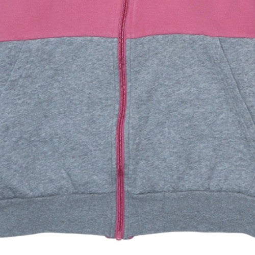 Adidas Girls Pink & Grey Full Zip Hoodie 13-14 Years Sports Fleece Jacket