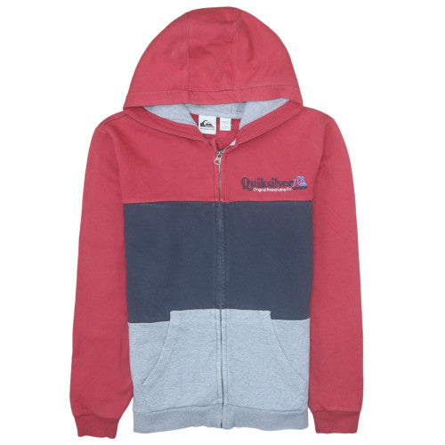 Mens UK Size XL Quiksilver Red Full Zip Hoodie