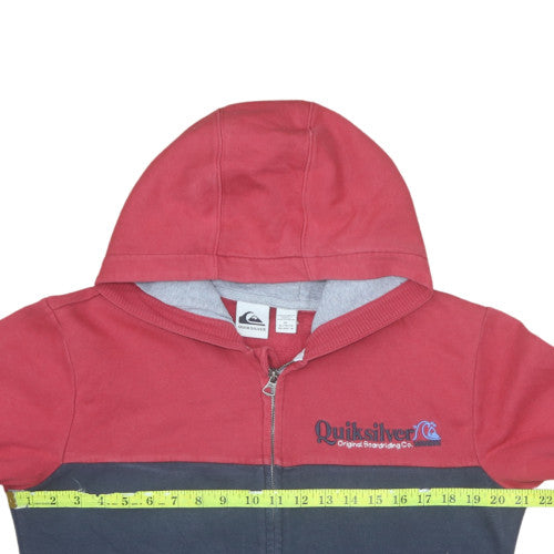Mens UK Size XL Quiksilver Red Full Zip Hoodie