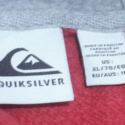 Mens UK Size XL Quiksilver Red Full Zip Hoodie
