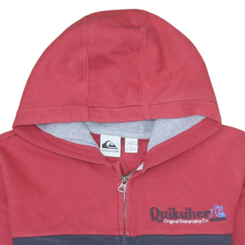 Mens UK Size XL Quiksilver Red Full Zip Hoodie