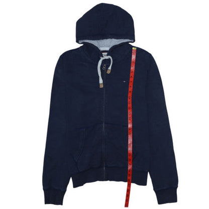 Mens UK Size L Hilfiger Denim Blue Full Zip Hoodie