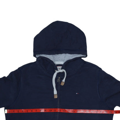 Mens UK Size L Hilfiger Denim Blue Full Zip Hoodie