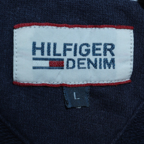 Mens UK Size L Hilfiger Denim Blue Full Zip Hoodie