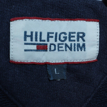 Mens UK Size L Hilfiger Denim Blue Full Zip Hoodie