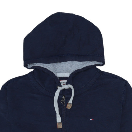 Mens UK Size L Hilfiger Denim Blue Full Zip Hoodie