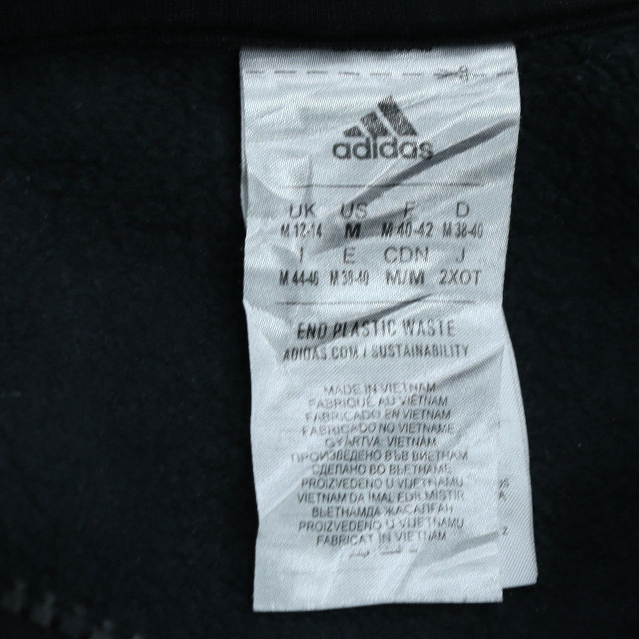 Womens UK Size 12-14 adidas Black Pullover Sweatshirt