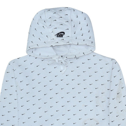 Mens UK Size M Nike White Pullover Hoodie