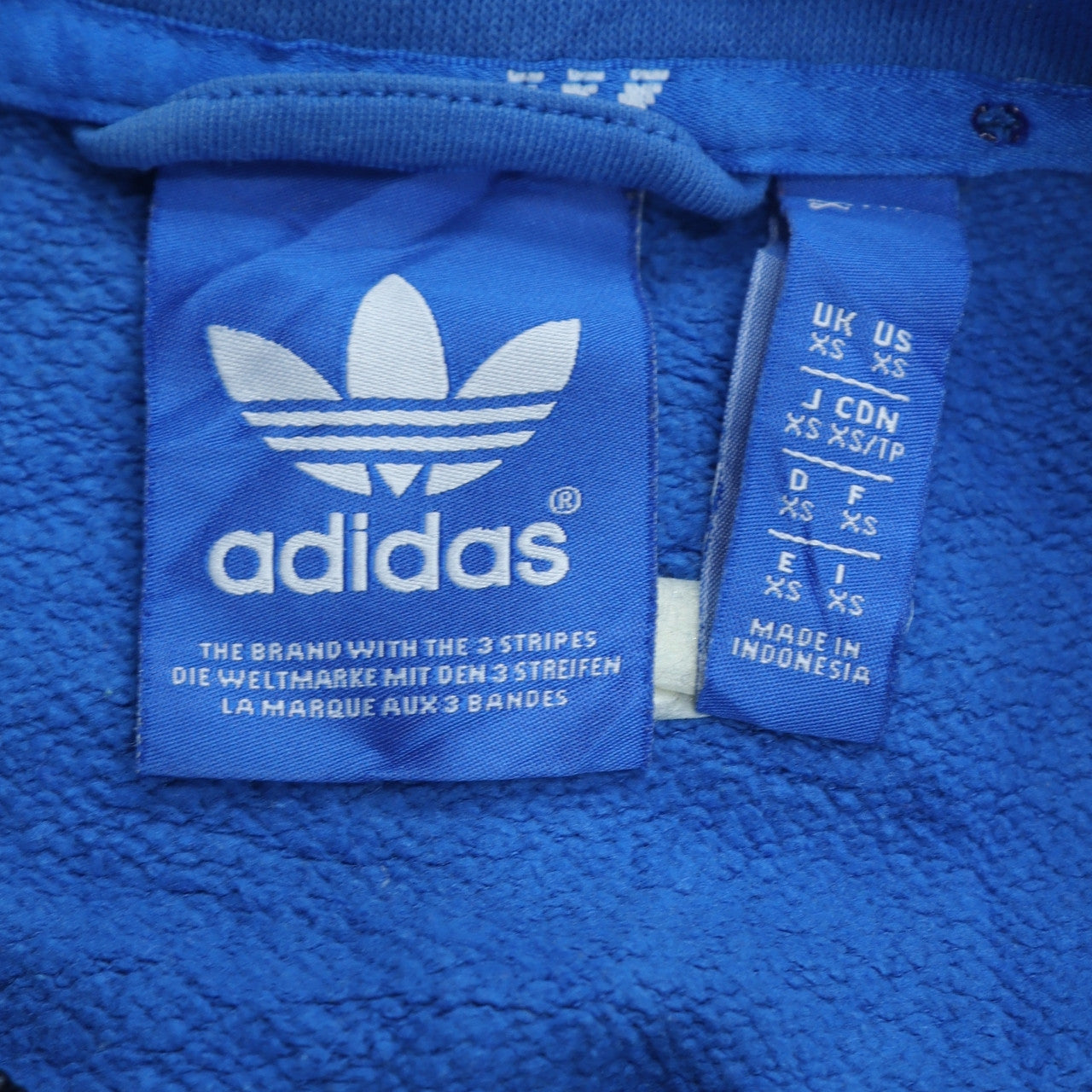 Mens UK Size XS adidas Blue Full Zip Sweatshirt