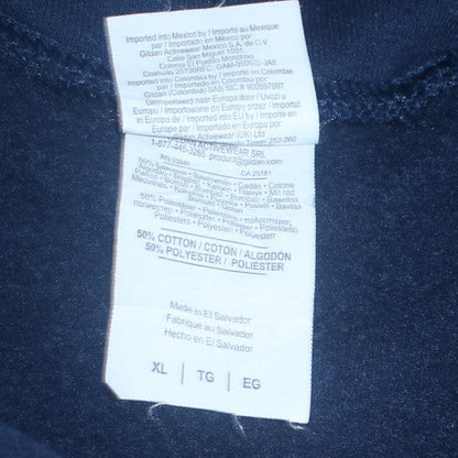 Mens UK Size XL Gildan Blue Pullover Hoodie