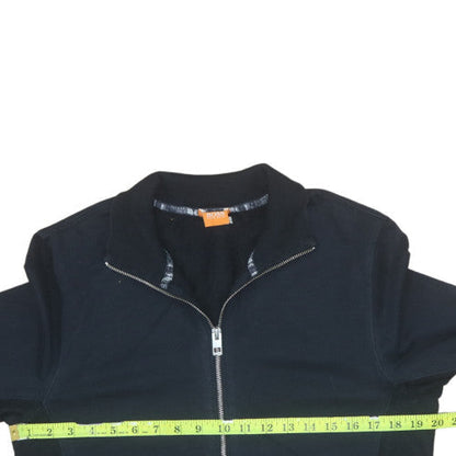 Mens UK Size M HUGO BOSS Black Full Zip Sweatshirt