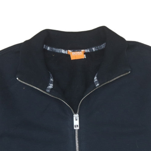 Mens UK Size M HUGO BOSS Black Full Zip Sweatshirt