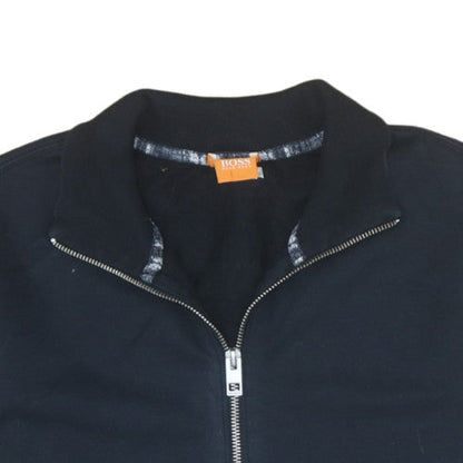 Mens UK Size M HUGO BOSS Black Full Zip Sweatshirt