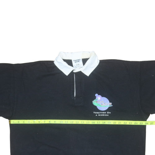 Mens UK Size 2XL Front Row Black Henley Sweatshirt