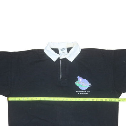 Mens UK Size 2XL Front Row Black Henley Sweatshirt