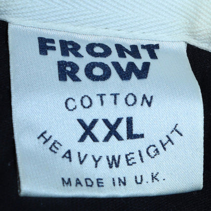 Mens UK Size 2XL Front Row Black Henley Sweatshirt
