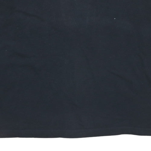 Mens UK Size 2XL Front Row Black Henley Sweatshirt
