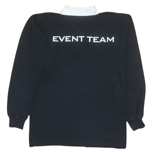 Mens UK Size 2XL Front Row Black Henley Sweatshirt