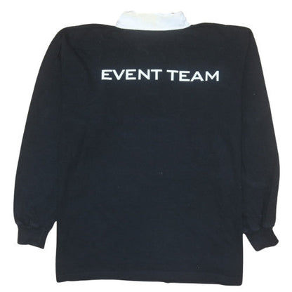 Mens UK Size 2XL Front Row Black Henley Sweatshirt
