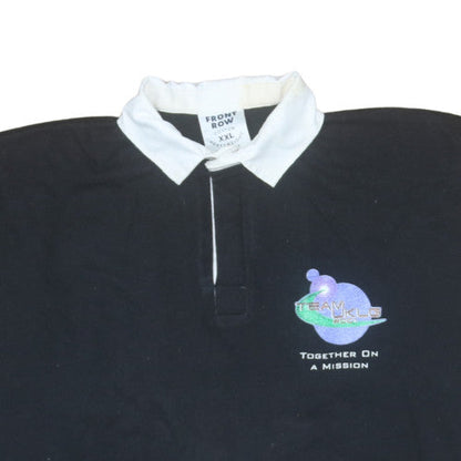 Mens UK Size 2XL Front Row Black Henley Sweatshirt