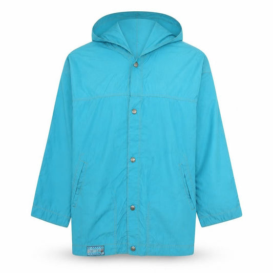 Kaya Beach Women's Blue Hooded Rain Jacket M Retro Surf Style