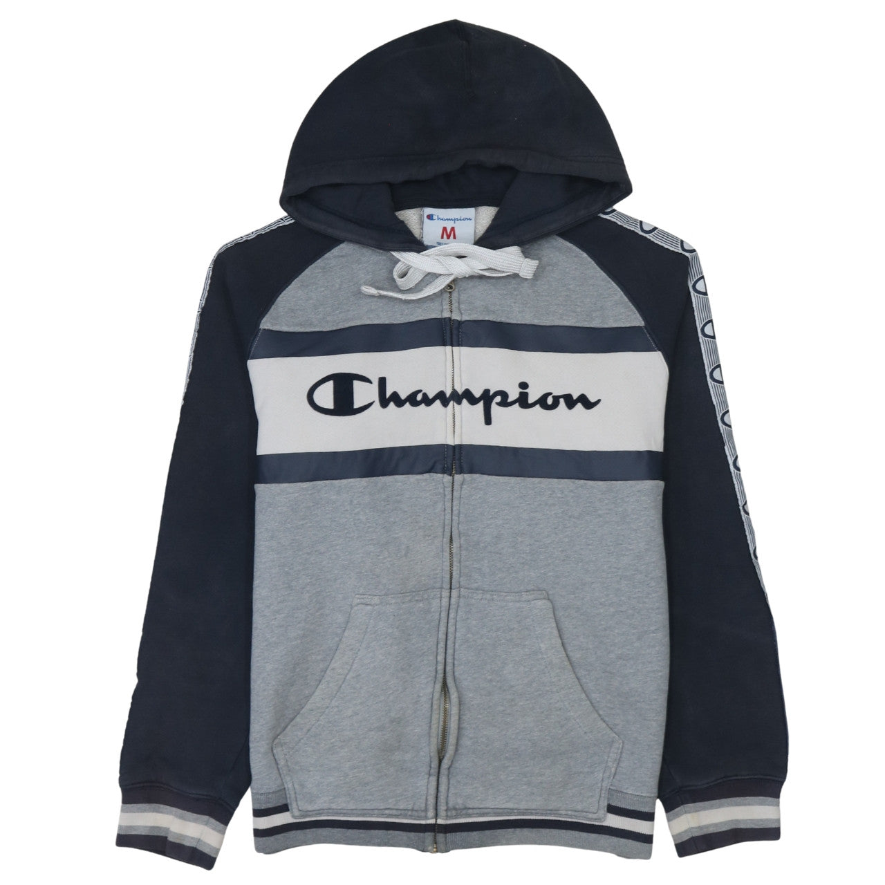 Mens UK Size M Champion Grey Full Zip Hoodie