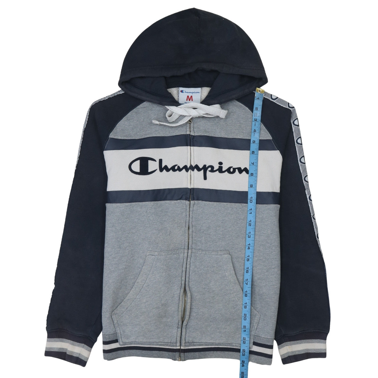 Mens UK Size M Champion Grey Full Zip Hoodie