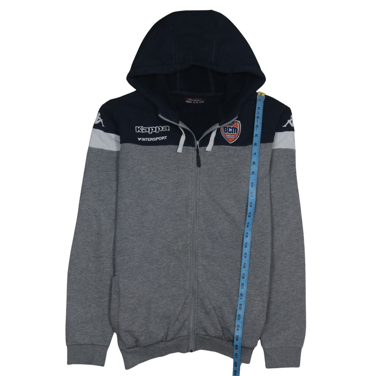 Mens UK Size XL Kappa Grey Full Zip Hoodie