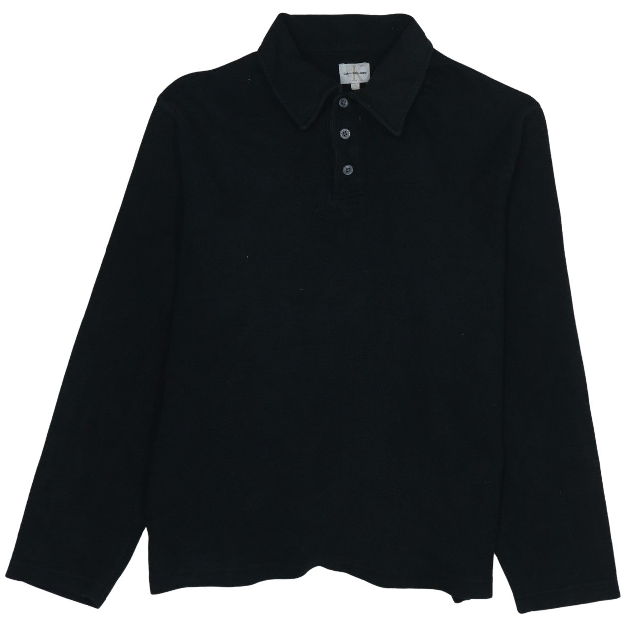 Mens UK Size L Calvin Klein Jeans Black Henley Sweatshirt