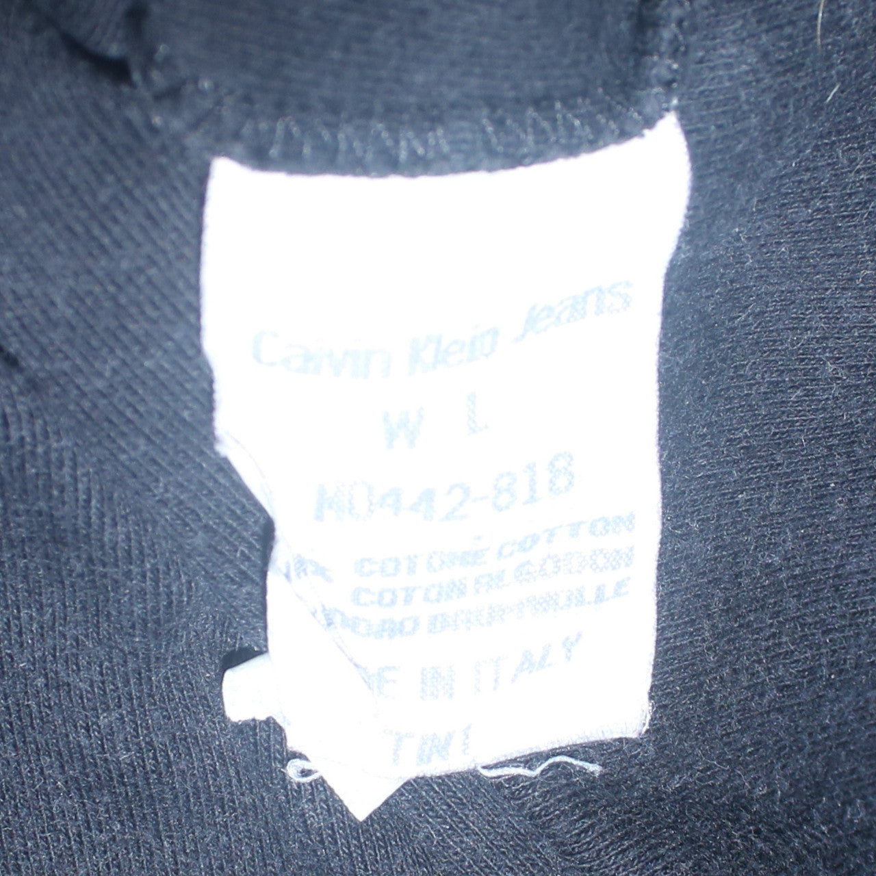 Mens UK Size L Calvin Klein Jeans Black Henley Sweatshirt