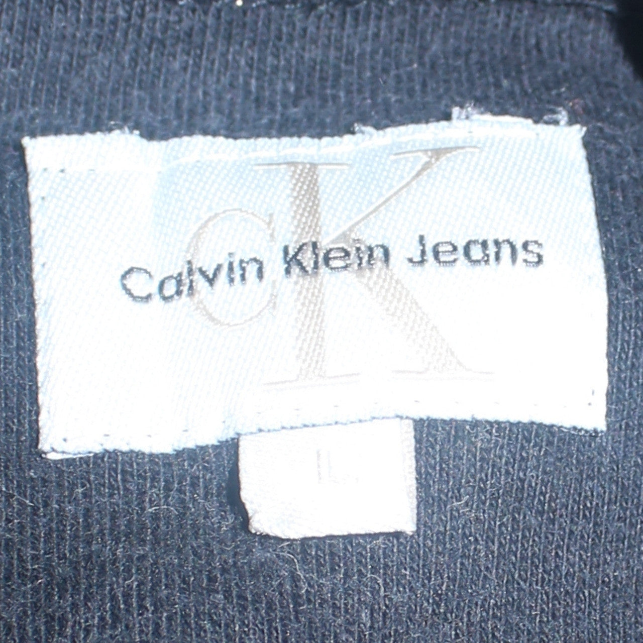Mens UK Size L Calvin Klein Jeans Black Henley Sweatshirt