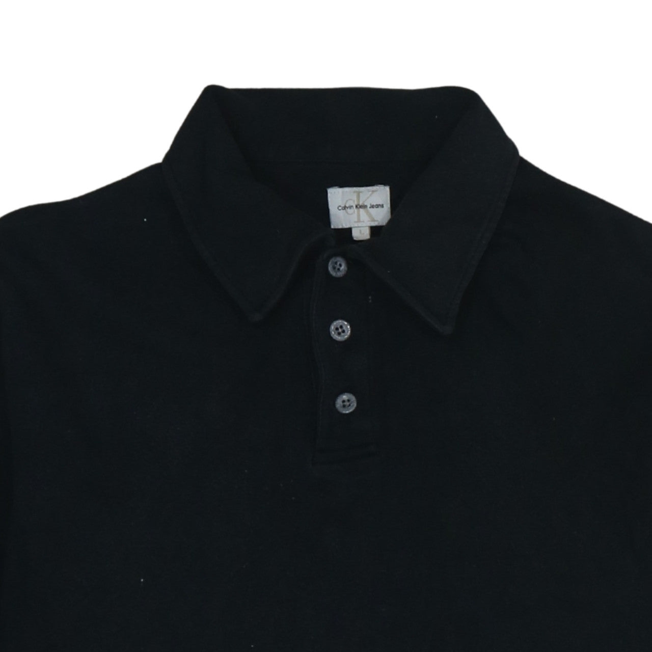 Mens UK Size L Calvin Klein Jeans Black Henley Sweatshirt