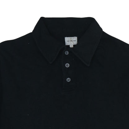 Mens UK Size L Calvin Klein Jeans Black Henley Sweatshirt