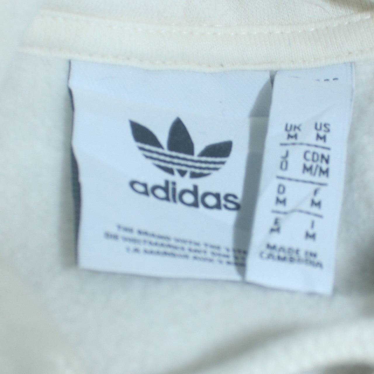Mens UK Size M adidas Ivory Pullover Hoodie