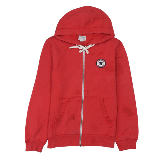 Mens UK Size M Converse Red Full Zip Hoodie