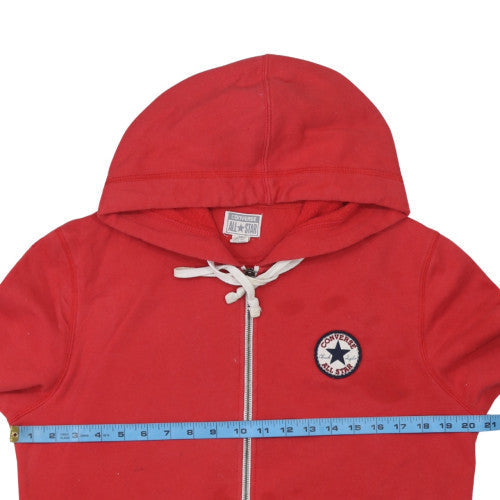 Mens UK Size M Converse Red Full Zip Hoodie