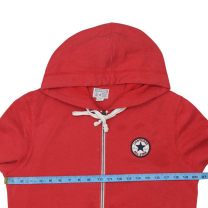 Mens UK Size M Converse Red Full Zip Hoodie