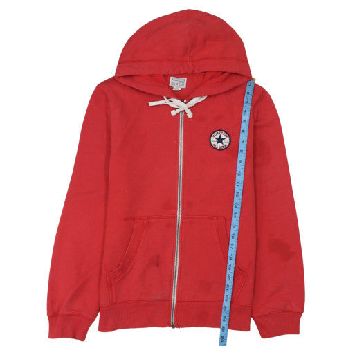 Mens UK Size M Converse Red Full Zip Hoodie