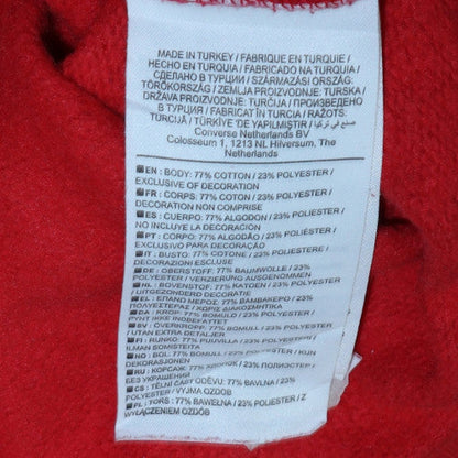Mens UK Size M Converse Red Full Zip Hoodie