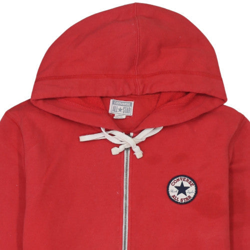 Mens UK Size M Converse Red Full Zip Hoodie